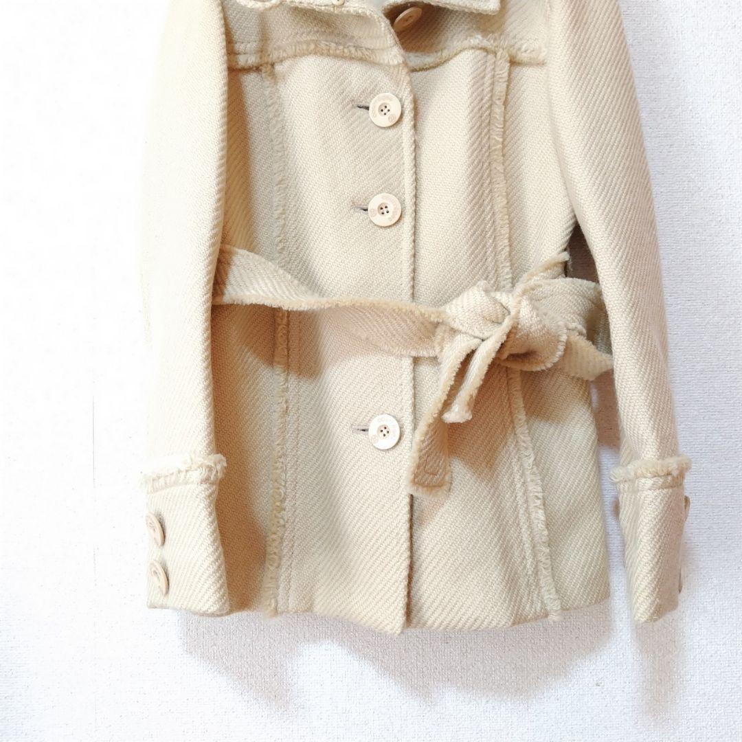 COURREGES✨婦人服 レッキスラビット コート ベージュ 美品 Ｌ
