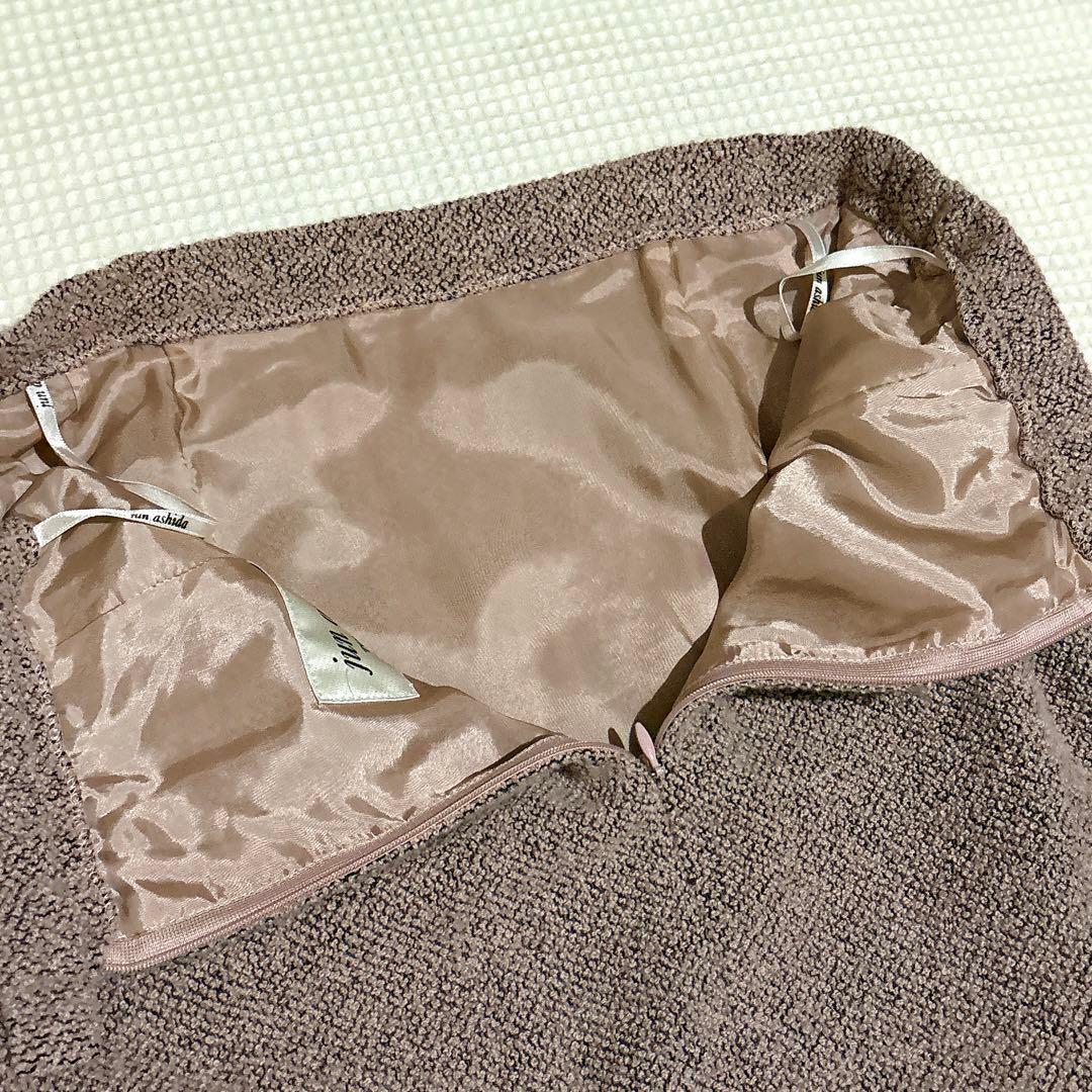 使いやすさ ジュンアシダ ジャケット スカート セットアップ ツイード 11号 ピンクL・jun ashida