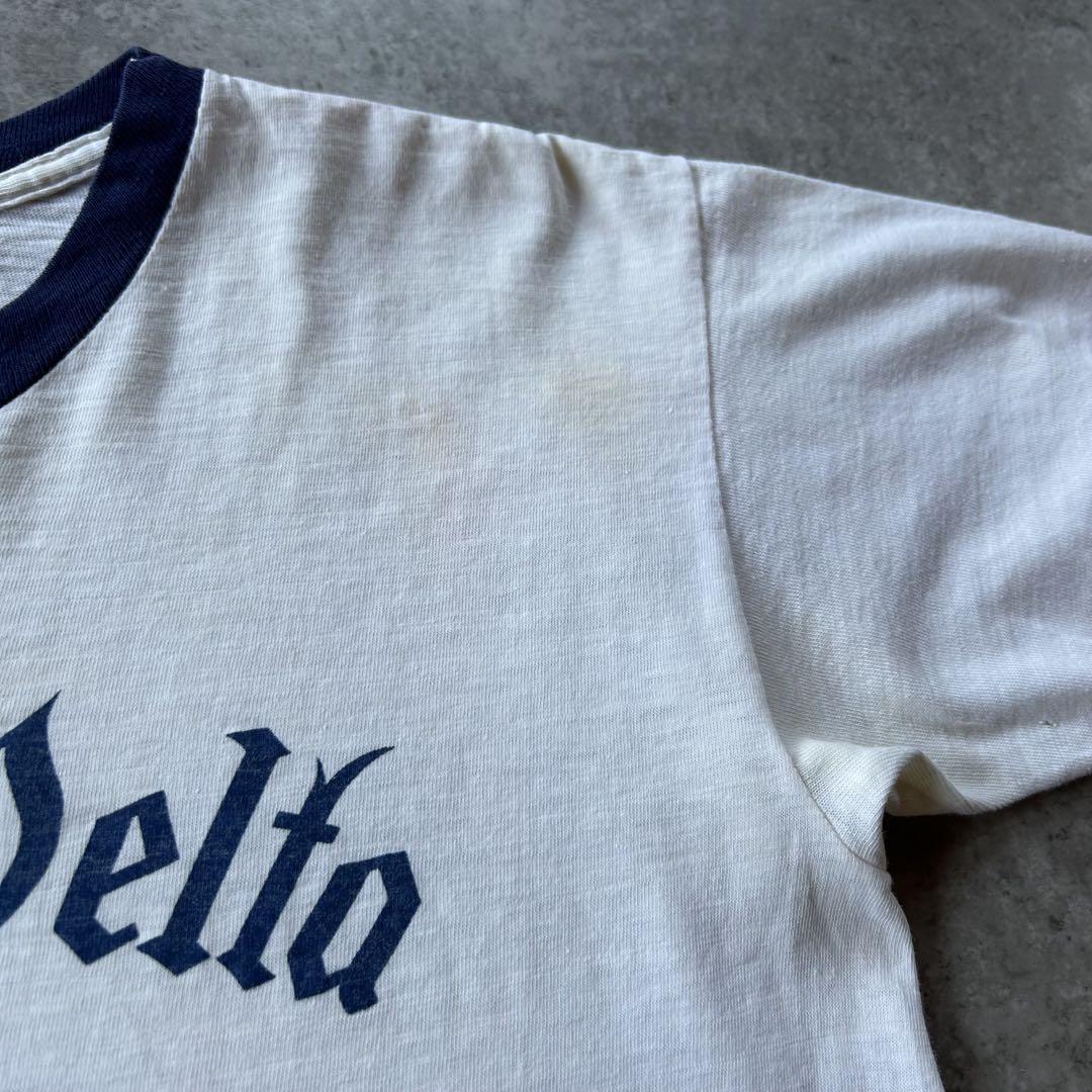 60s Hanes リンガーtシャツKappa Delta ネイビー M