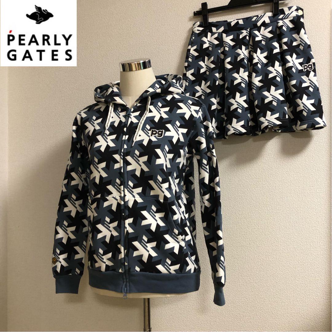 美品 パーリーゲイツ ジップジャケット 馬柄 ホース 総柄 ダブル