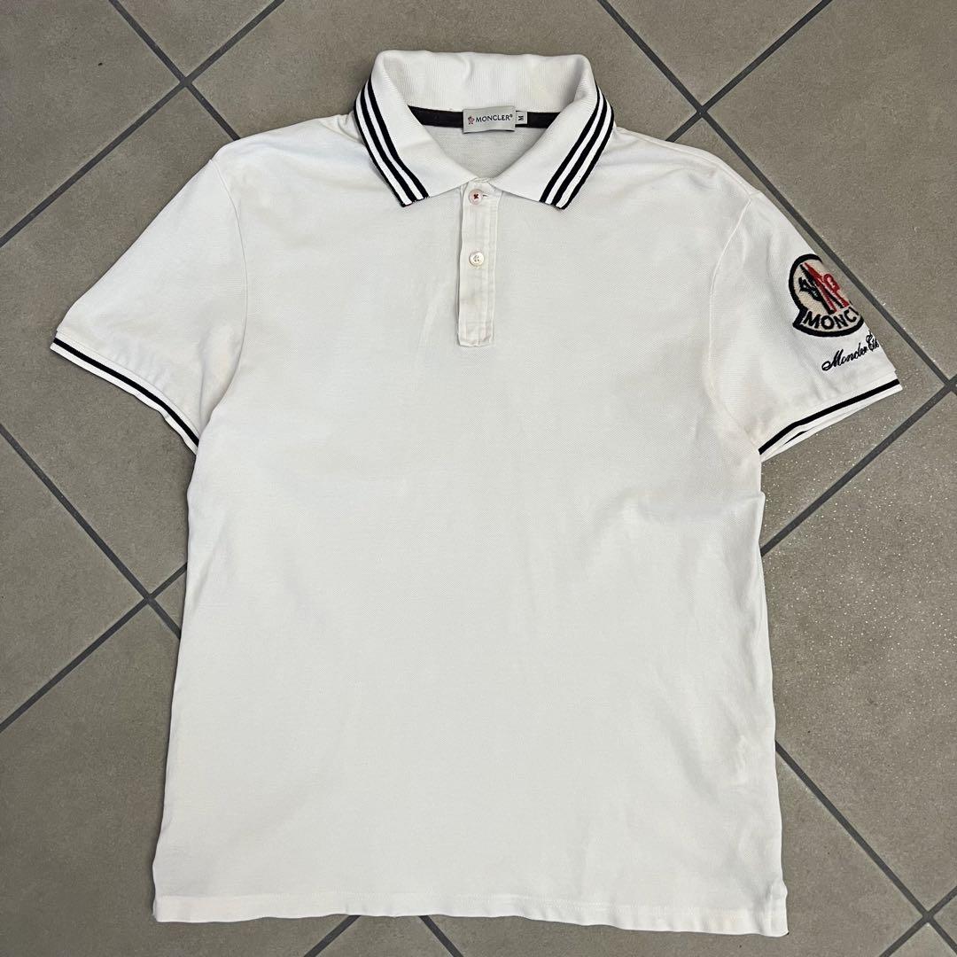 【美品】モンクレール MONCLER ポロシャツ デカロゴワッペン カジュアルM MONCLER モンクレール デカロゴ ワッペン ポロシャツ メンズ M