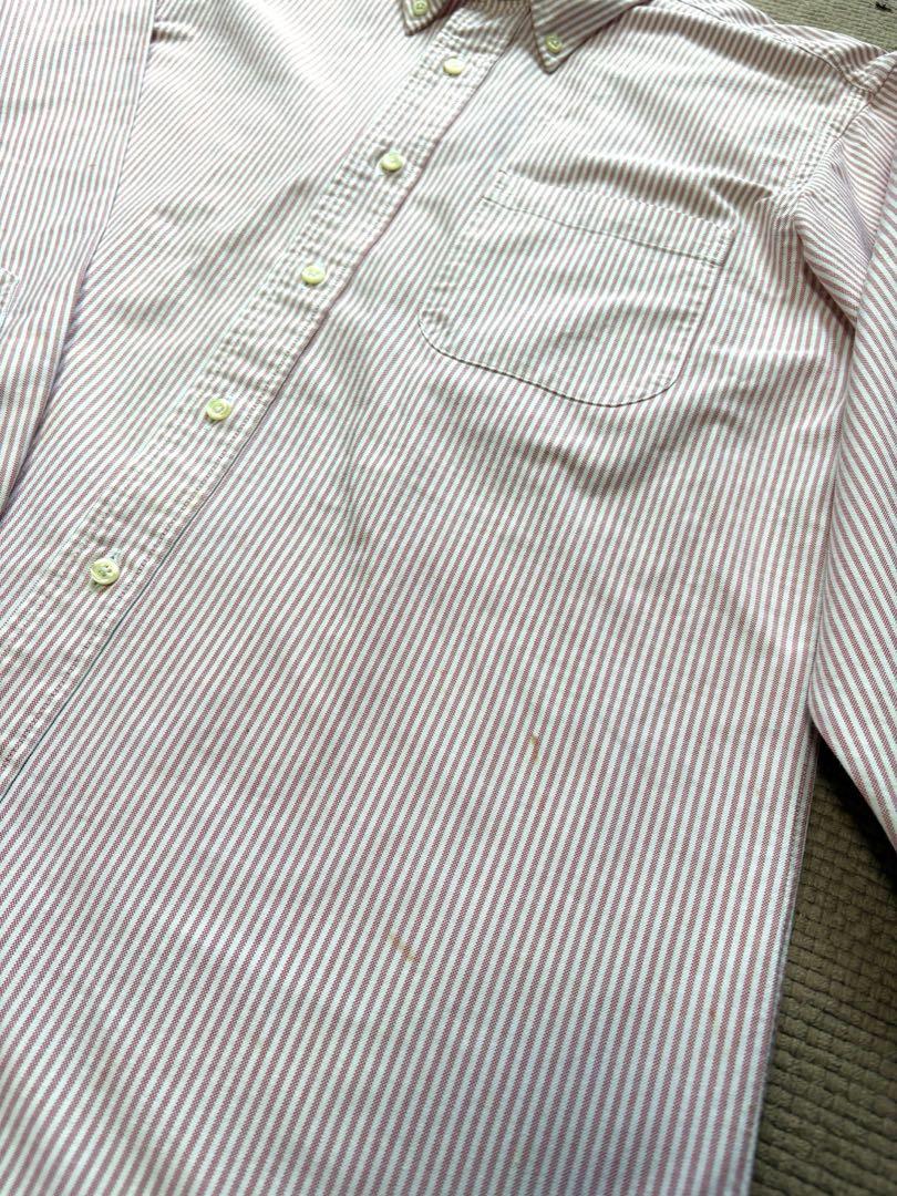 【希少USA製】Brooks brothers 長袖オックスフォードシャツ 赤系