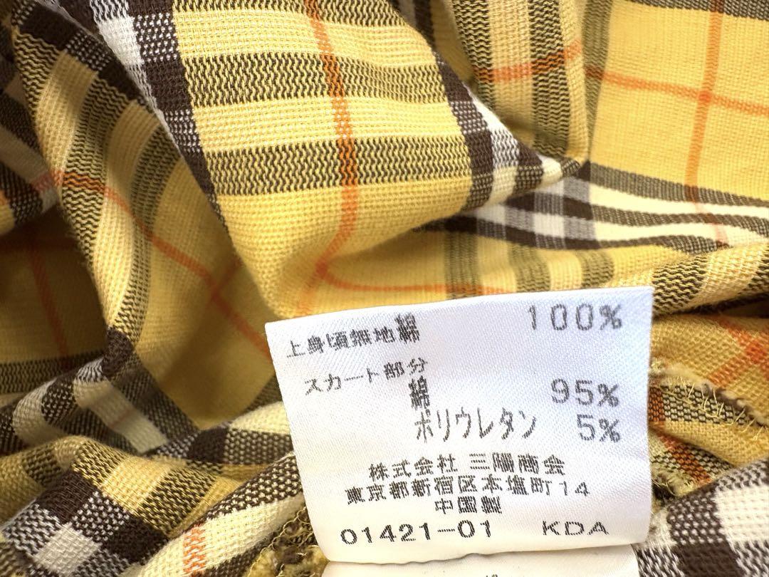美品✨バーバリーロンドン ノバチェック パフスリーブワンピース