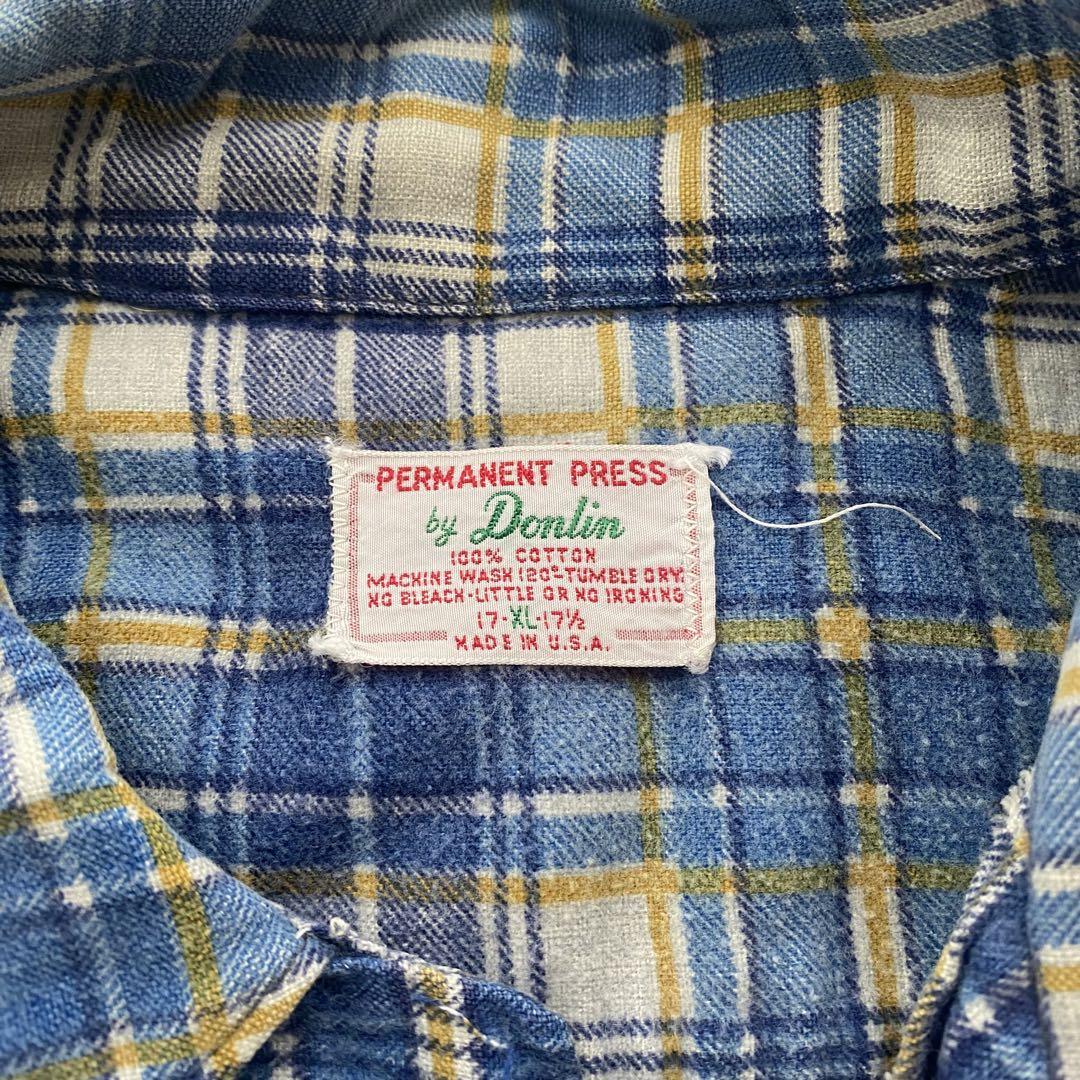 70's 80's Donlin プリントネルシャツ 古着 vintage