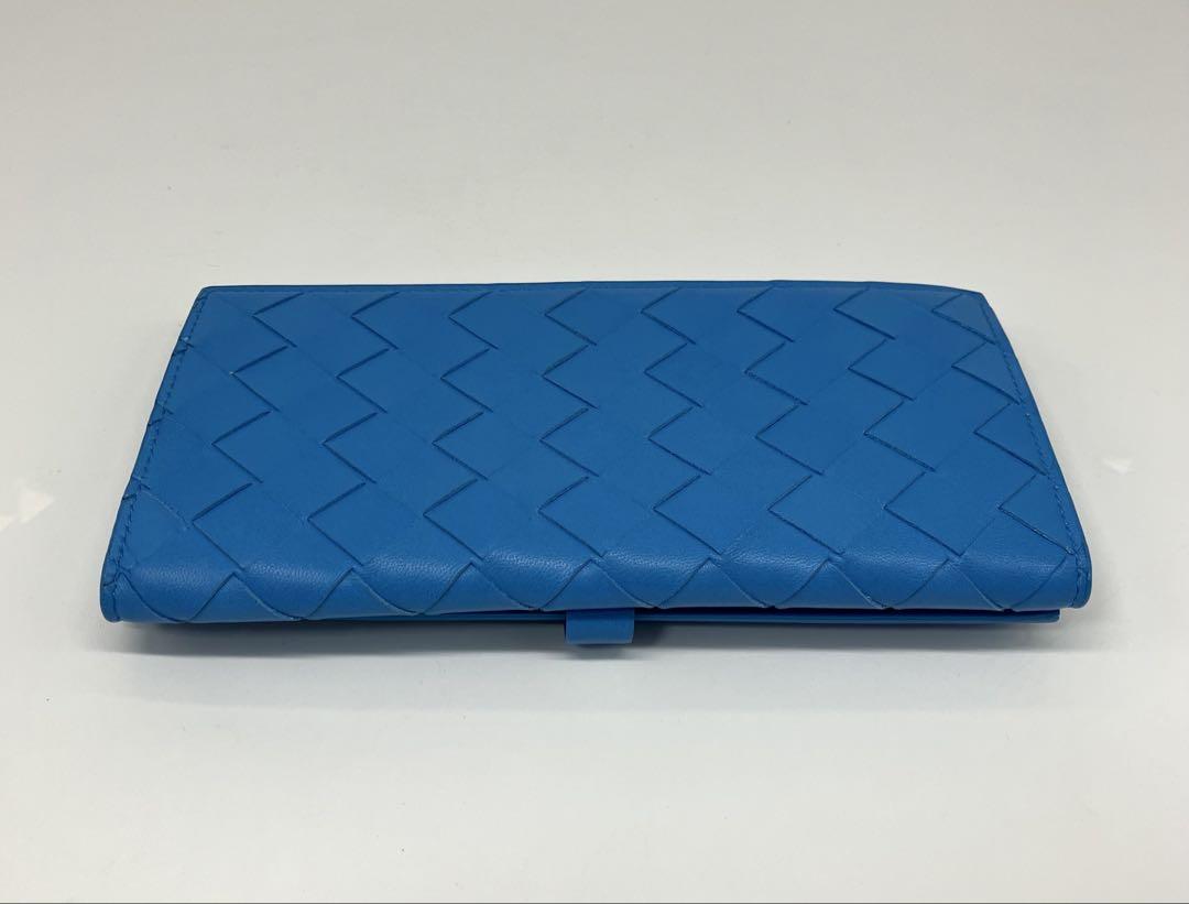 ⭐️ 極美品 ボッテガ ヴェネタ イントレチャート 二つ折り 長財布 ブルー