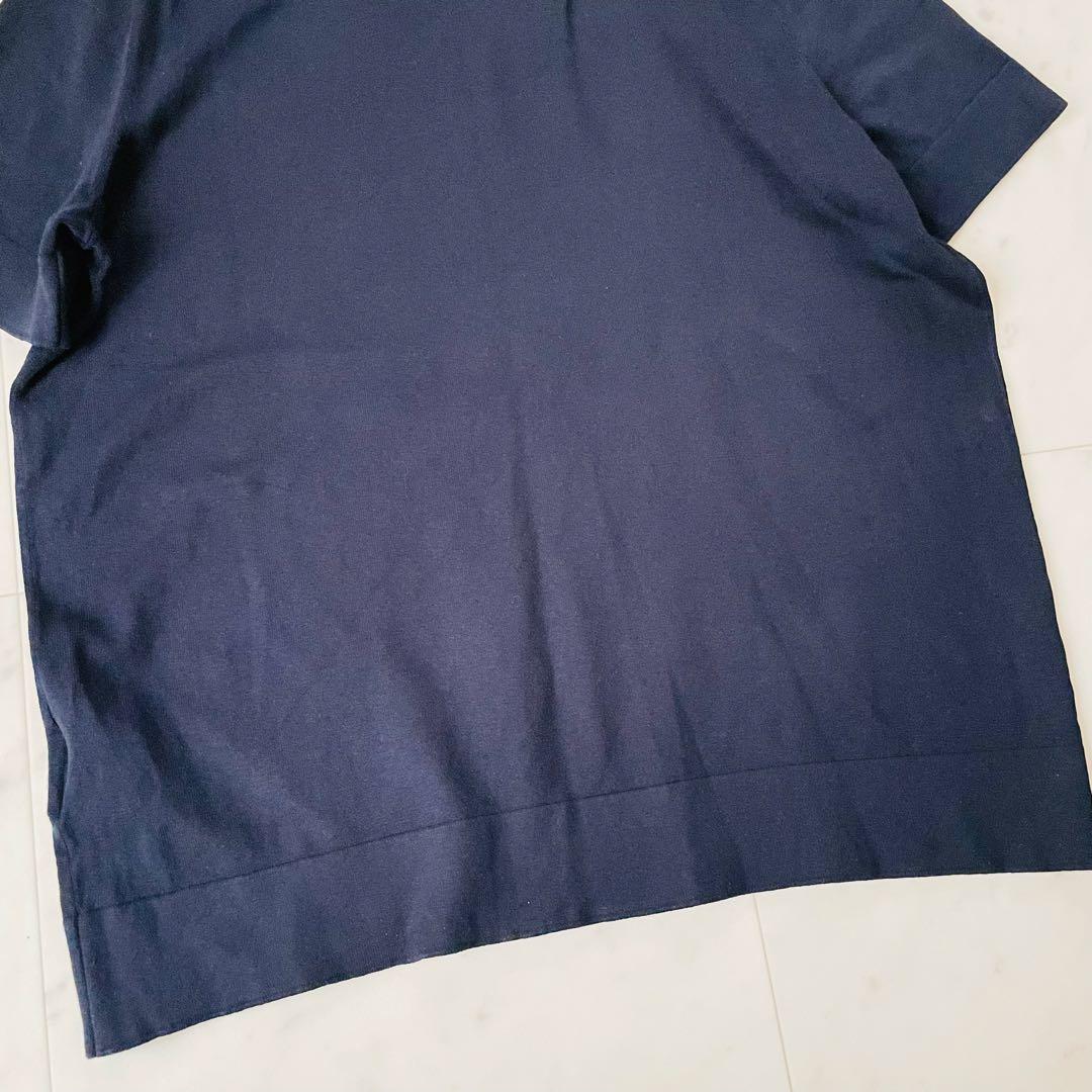 24SS美品✨セオリーリュクス サマーニット シルクCYNDYネイビー