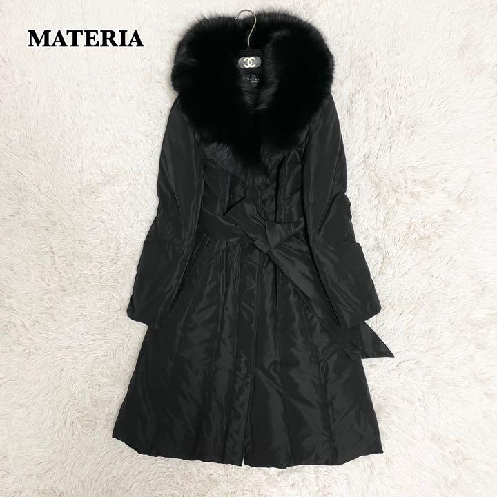 純正新品 MATERIA ダウンコート フォックファー ブラック Sサイズ www