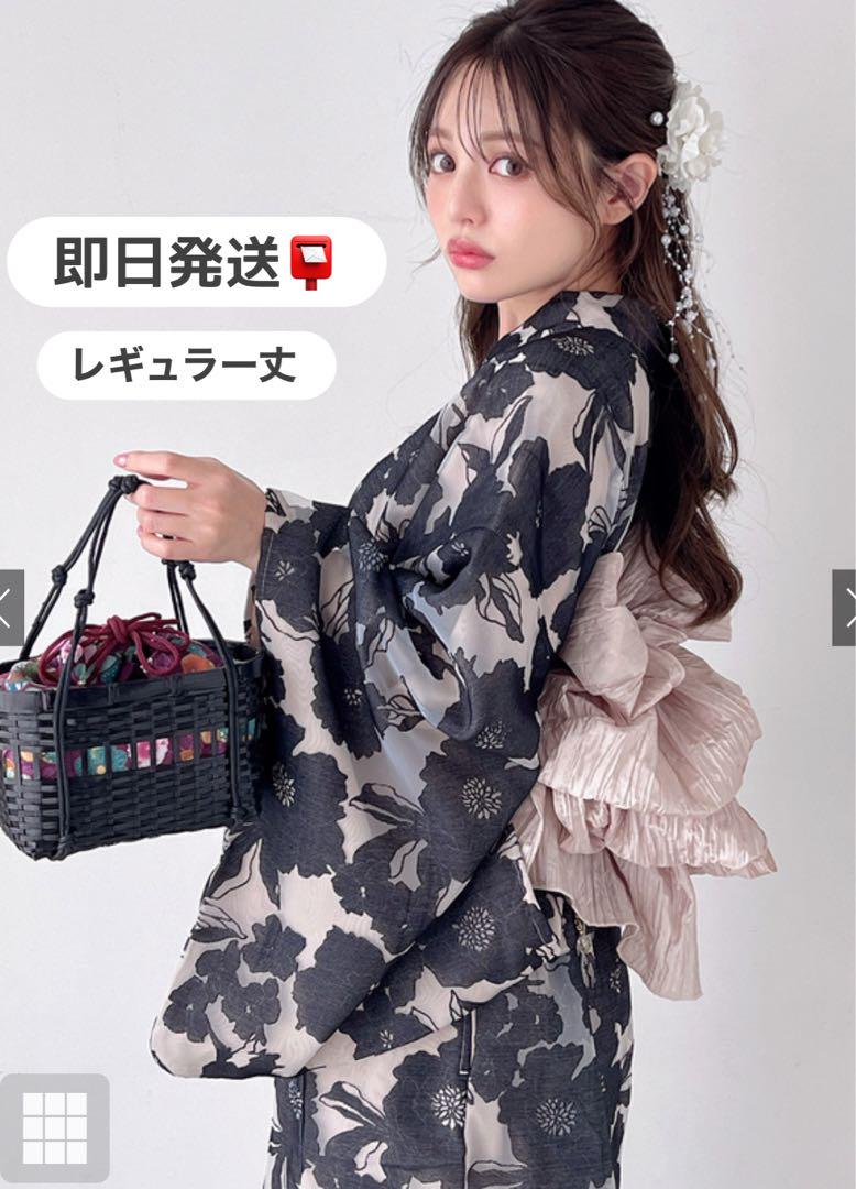 【最安値‼️】3点セット2Wayオーガンジー花柄セパレート浴衣[tu1086]着物・浴衣