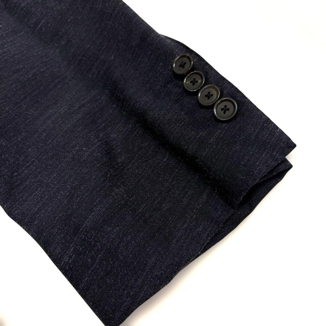 シルク混/UNITED ARROWS テイラードジャケット 黒 52 イタリア製