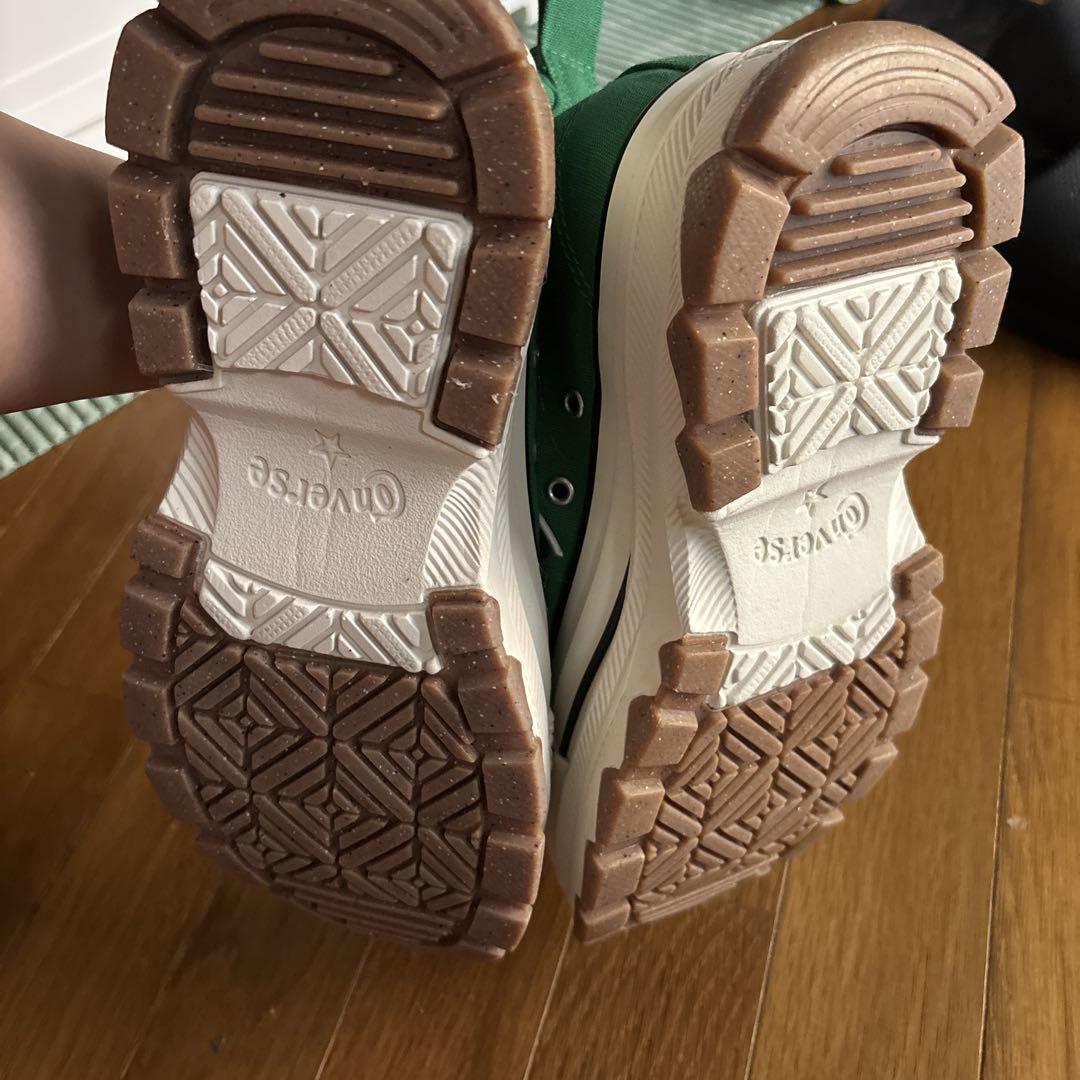 CONVERSE 厚底 スニーカー 緑 グリーン
