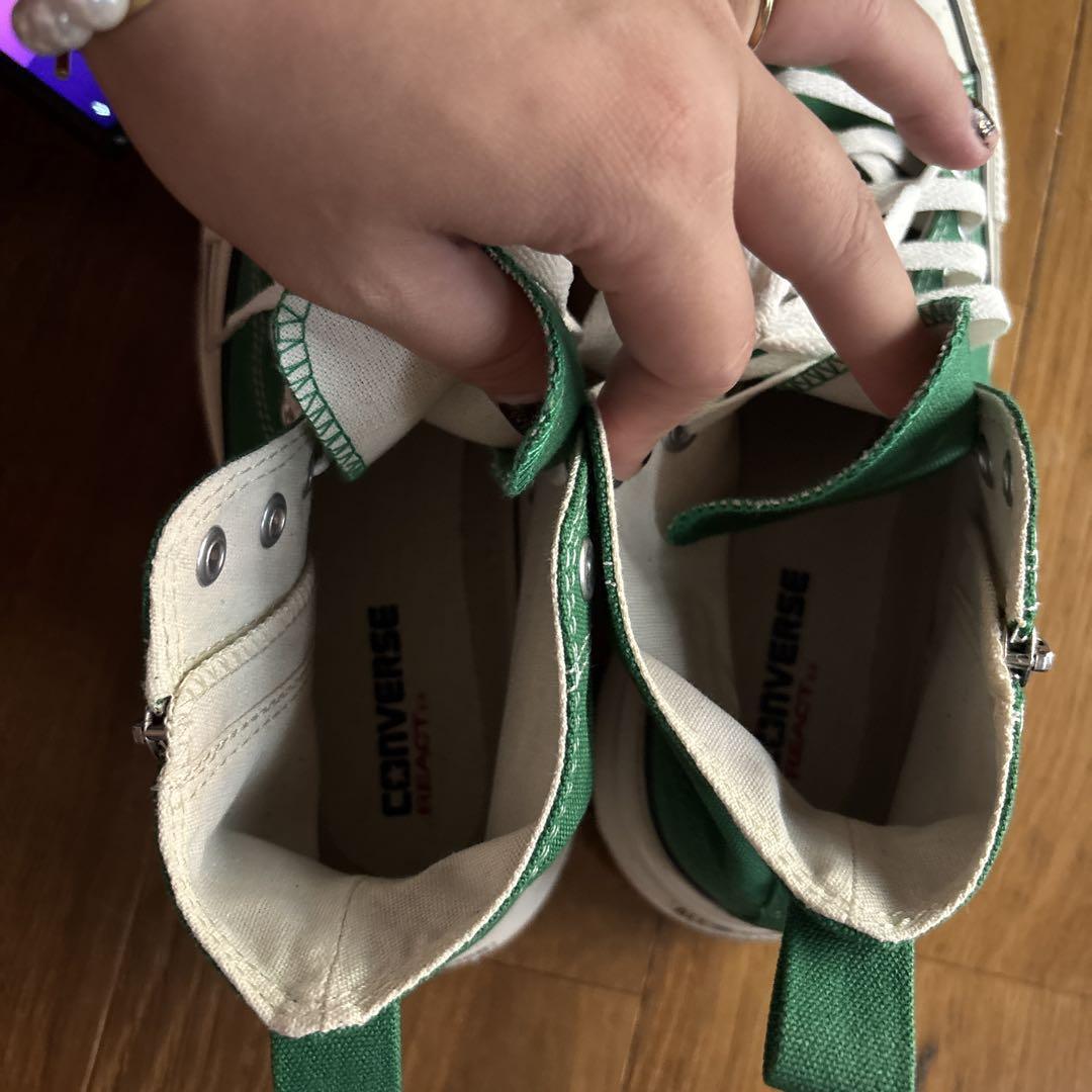 CONVERSE 厚底 スニーカー 緑 グリーン
