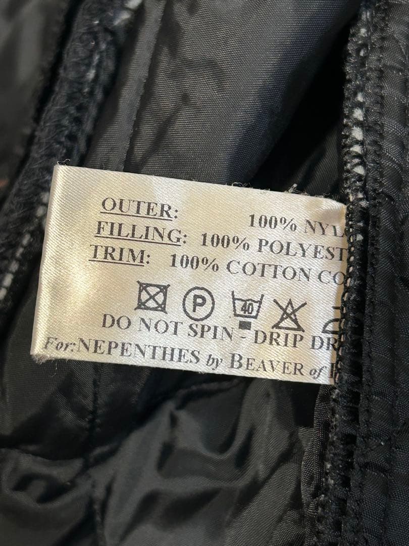 NEPENTHES Beaver キルティングジャケット M ブラック NEPENTHES Beaver キルティングジャケット M ブラック