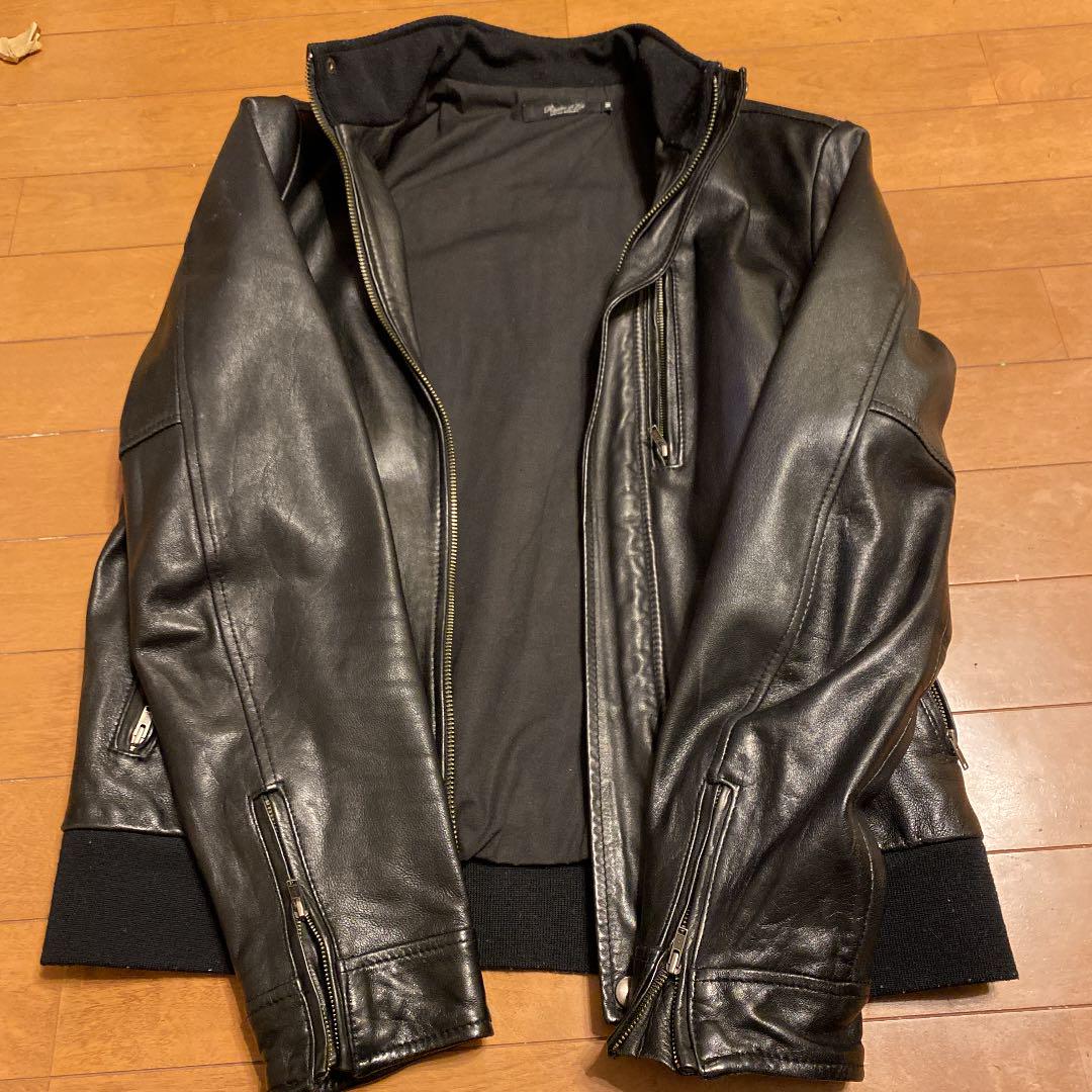卸し売り購入 UNITED ARROWS ライダースジャケット ラムレザー ririジップ M - ライダースジャケット
