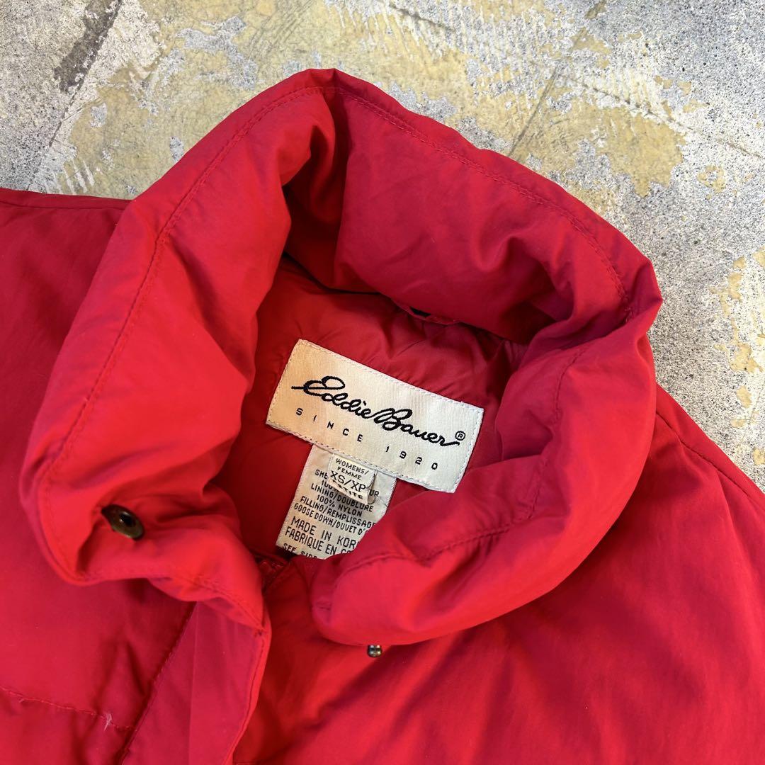 90S Eddie Bauer グースダウン ダウンベスト 赤 エディーバウアー