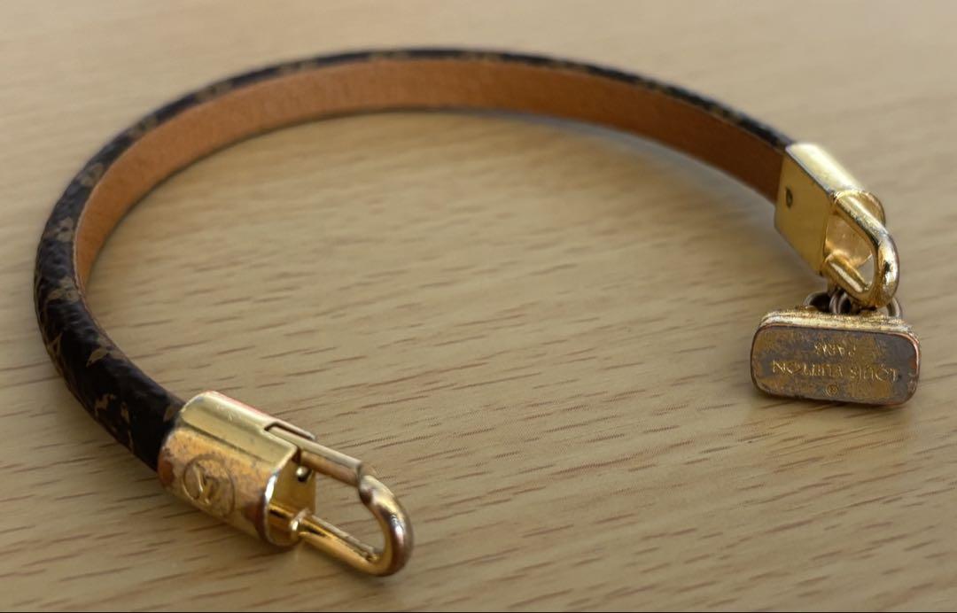 Louis Vuitton ブラウンレザーブレスレット レディース
