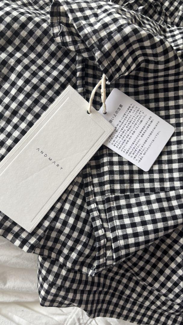 ワンピース andmary Becky check mini dress BK