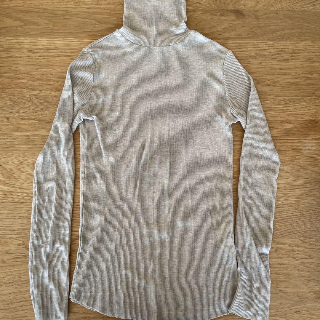 SOEJU カシミヤ混タートルネックカットソー トップグレー F(M)
