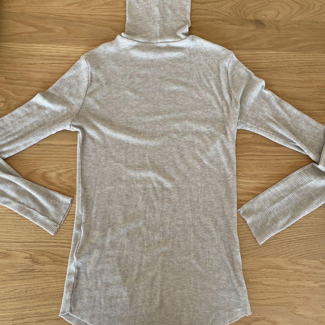 SOEJU カシミヤ混タートルネックカットソー トップグレー F(M)