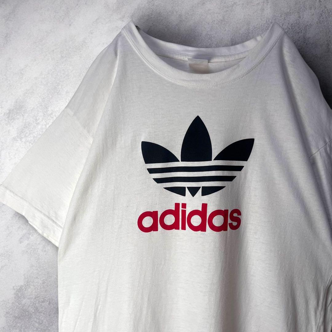 90's-00's adidas アディダス トレフォイルロゴ Tシャツ 古着