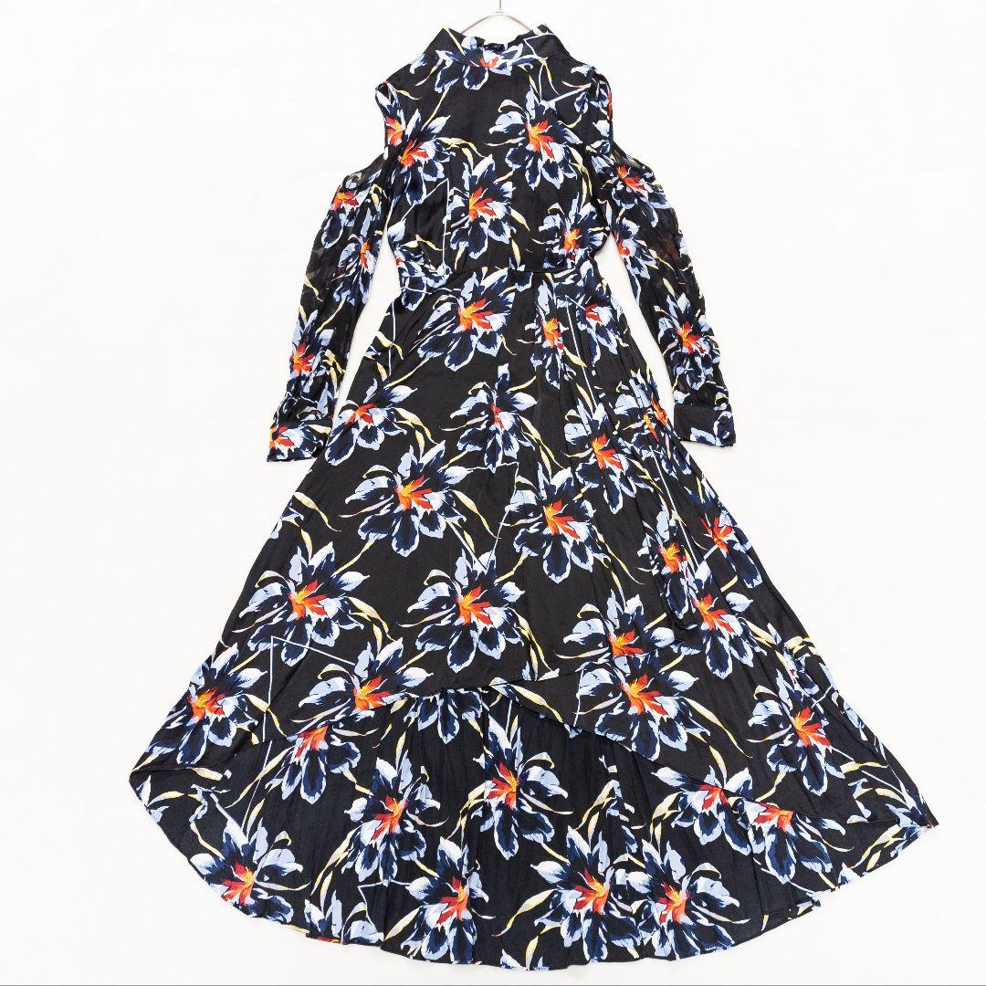 しませんの☞ ダイアン シルク100% S 美品 SVQ8E-m82101449651 フォン ファステンバーグ ロングワンピース ∫ブラック