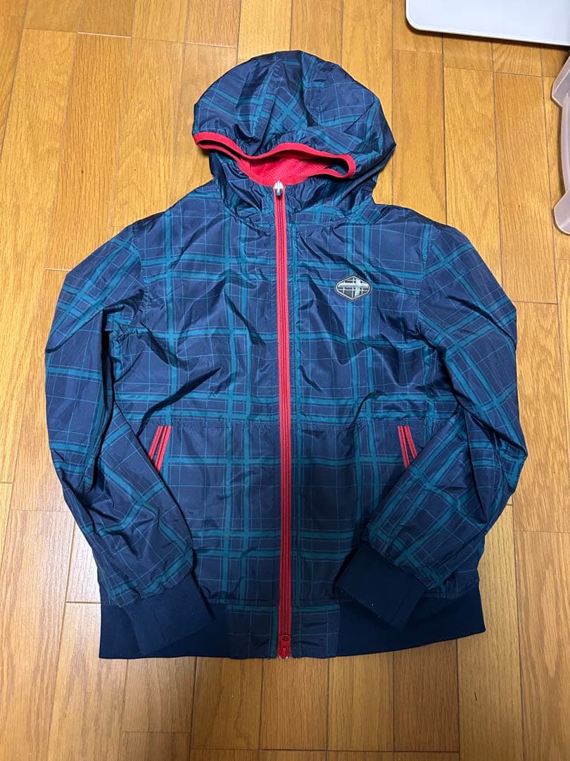 フィドラチェック柄フード付き ブルゾン パーカーM FIDRA