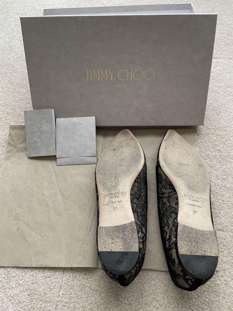 ジミーチュウ レースパンプス ROMY FLAT37 XIA211 BLACK