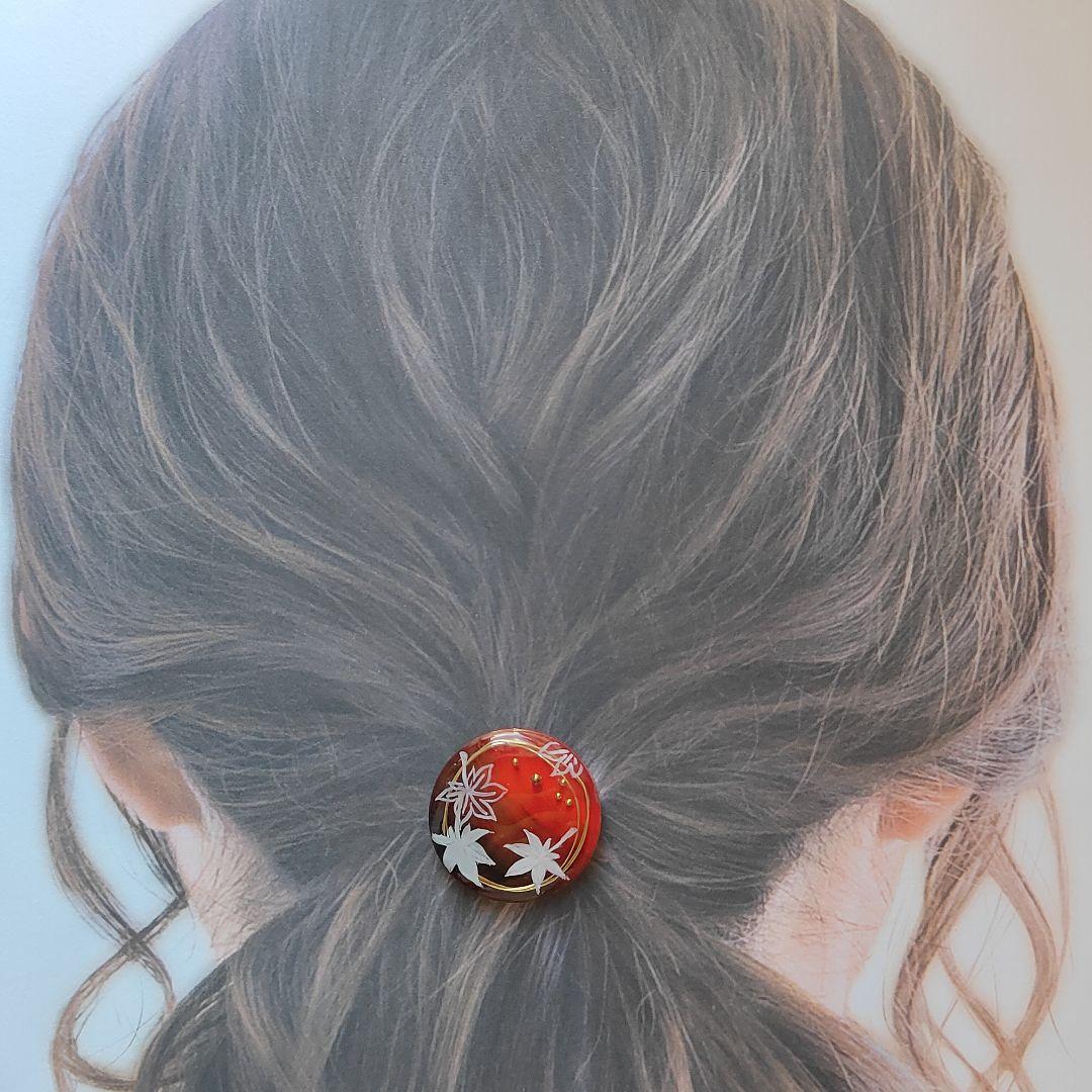ハンドメイド レジン ヘアゴム ポニーフック 手描き（617