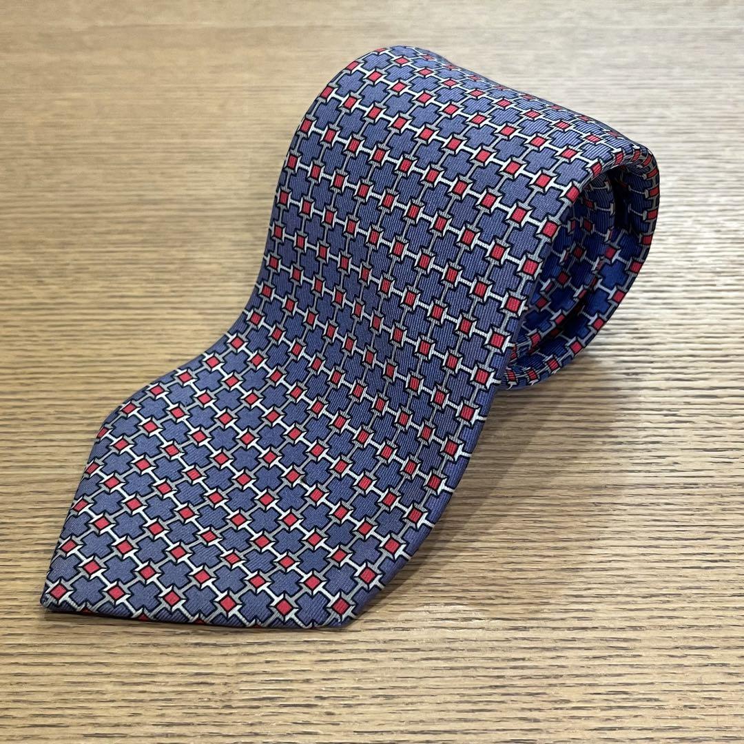 2526 【極美品】 エルメス ネクタイ 総柄 ヒツジ 2526 【極美品】 エルメス ネクタイ 総柄 ヒツジ