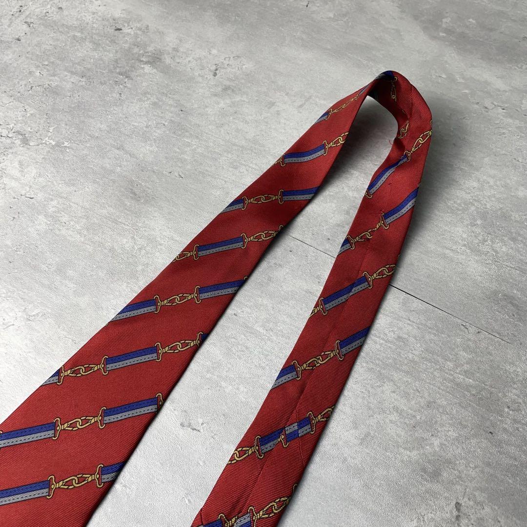 美品 GUCCI グッチ ストライプ インターロッキングロゴ ネクタイ