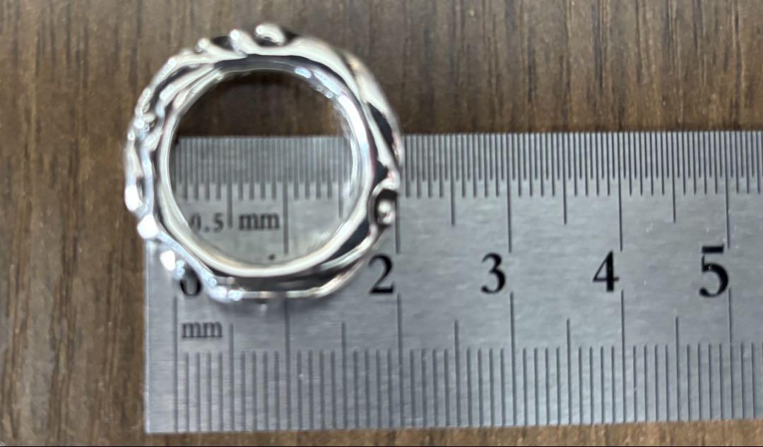 シルバーリング 約2.5cm 内径 ポーチ付き