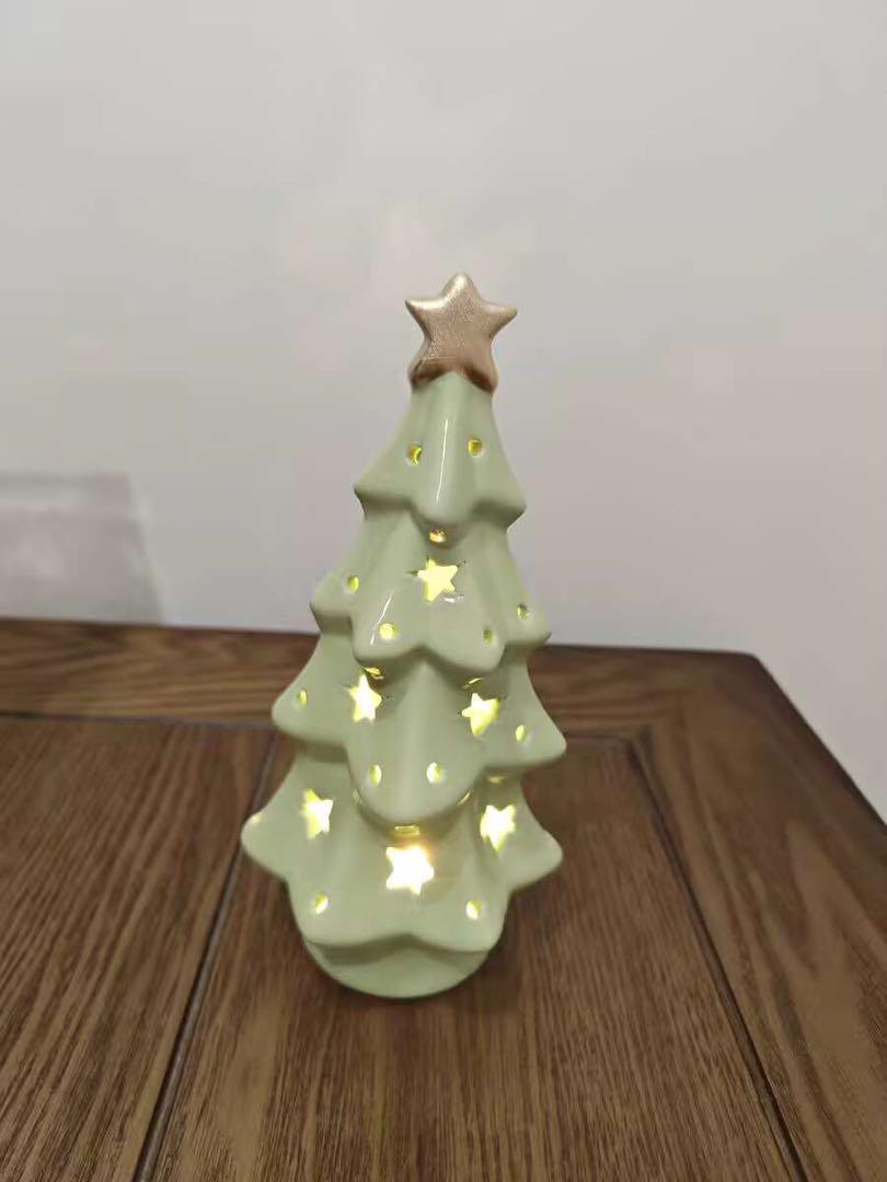 陶器製クリスマスツリー 約20cm