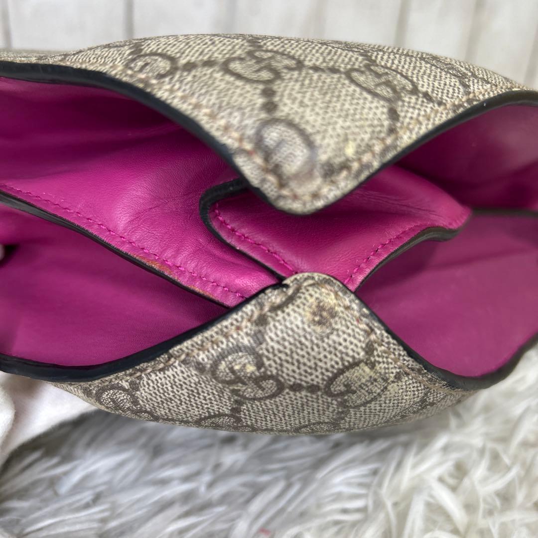 GUCCI ハンドバッグ　GGスプリーム　レッド　ピンク　ロゴ