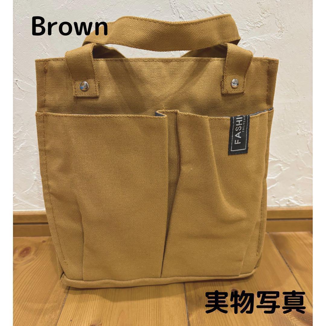 キャンバス トートバッグ ブラウン 茶 レディース メンズ ミニ