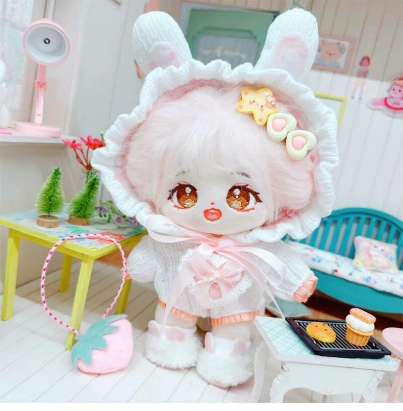 福袋 オンライン 20cm ぬい服 ゆめかわ 白うさぎ ぬいぐるみ用服着ぐるみいちご ぬいぐるみ
