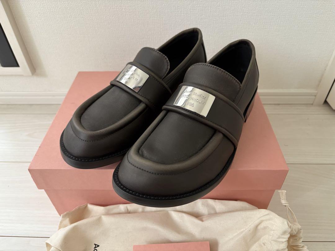 40 acne studious LEATHER LOAFERS靴