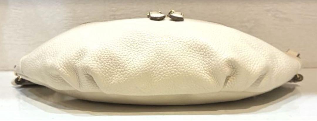 【美品】TOPKAPI ストライプベルト・レザー2wayウエストバッグ クリーム