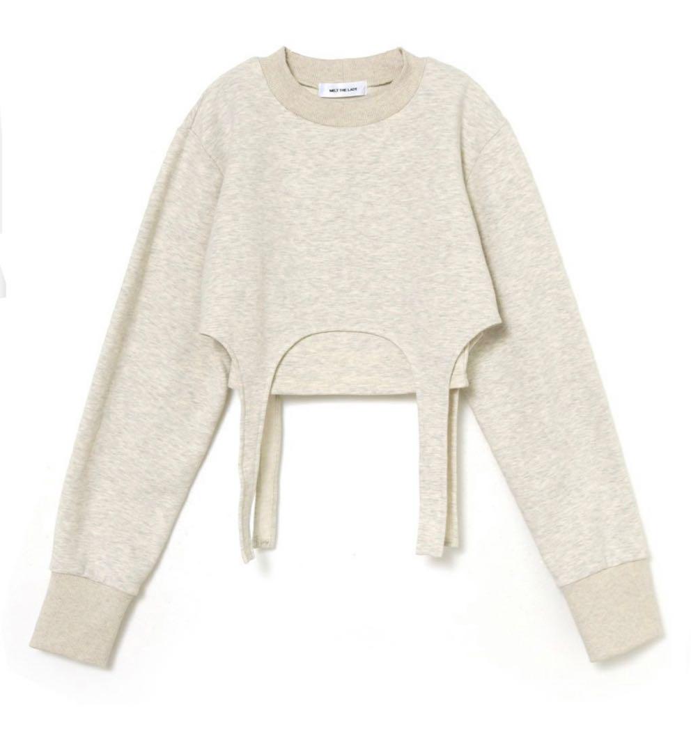 melt the lady garter cropped sweat