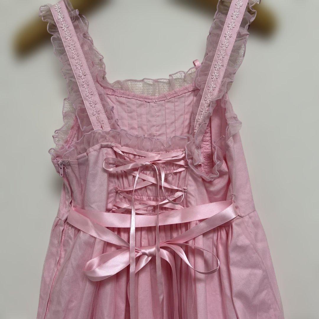 新品　BODY LINE レース　ジャンパースカート　ピンク　フリフリ　ゴスロリ