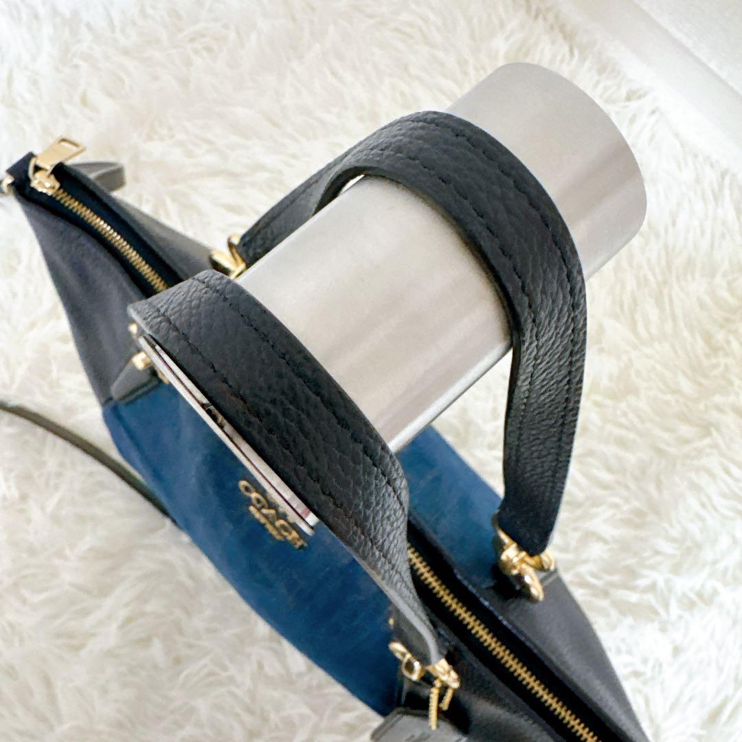COACH デニム　レザー　ショルダーバッグ　ハンドバッグ　ケルシー　2way