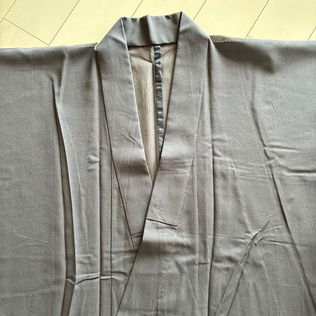 ■E5099■美品■正絹■紅消鼠色　紗　単衣　男物　着物■着丈148　裄丈73