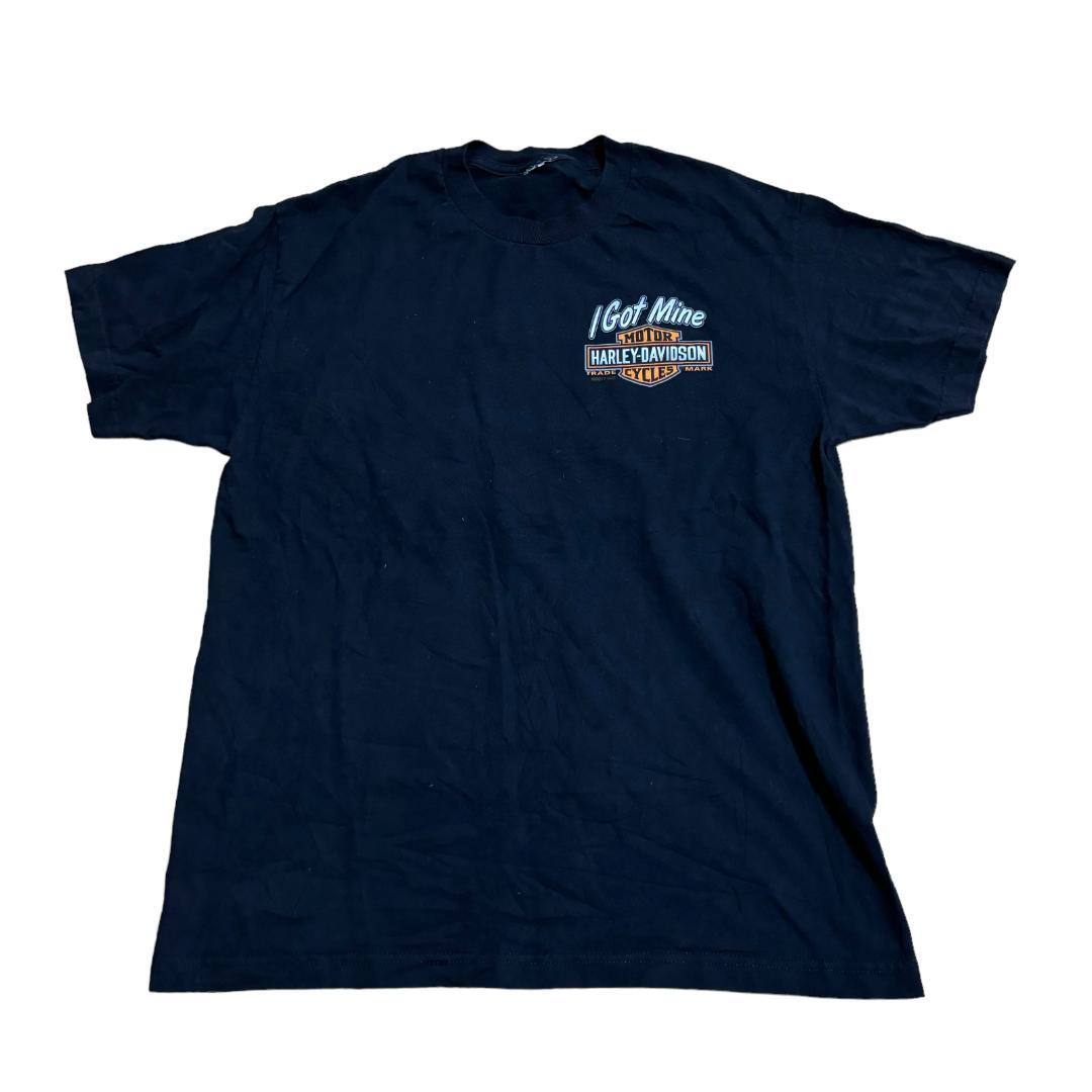 ハーレーダビッドソン Tシャツ ビッグロゴ ブラック 両面プリント