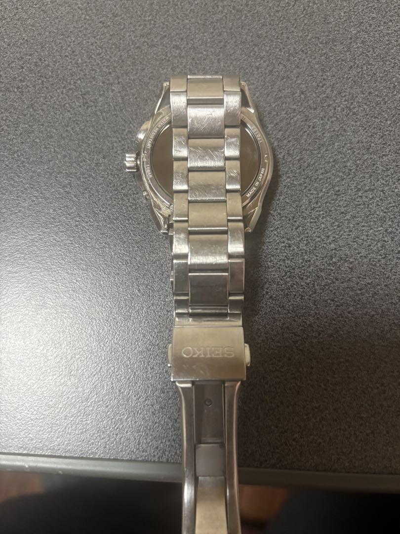 Seiko ブラックアナログ時計 ステンレス