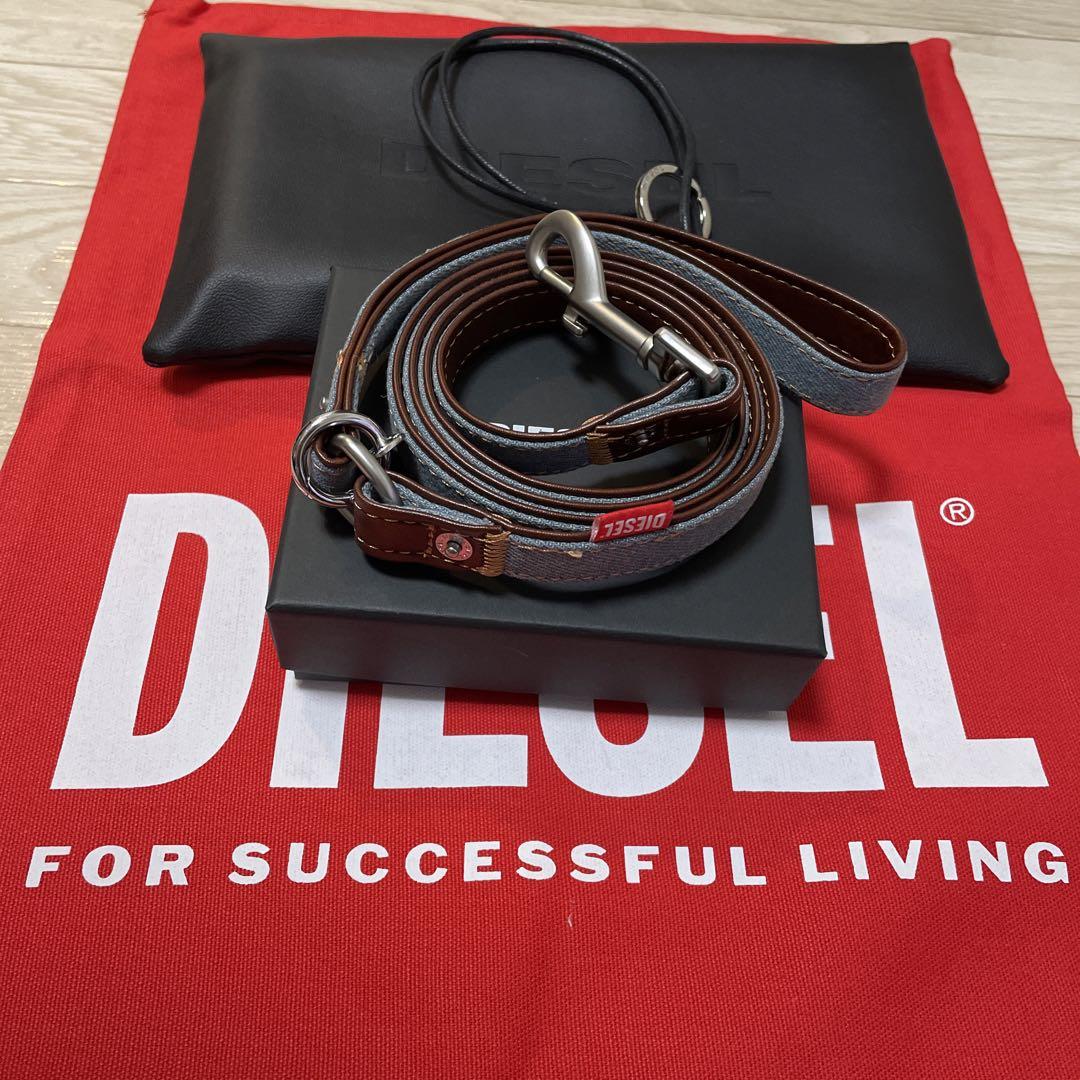DIESEL PeT-Leash M リード　デニム　ライトブルー