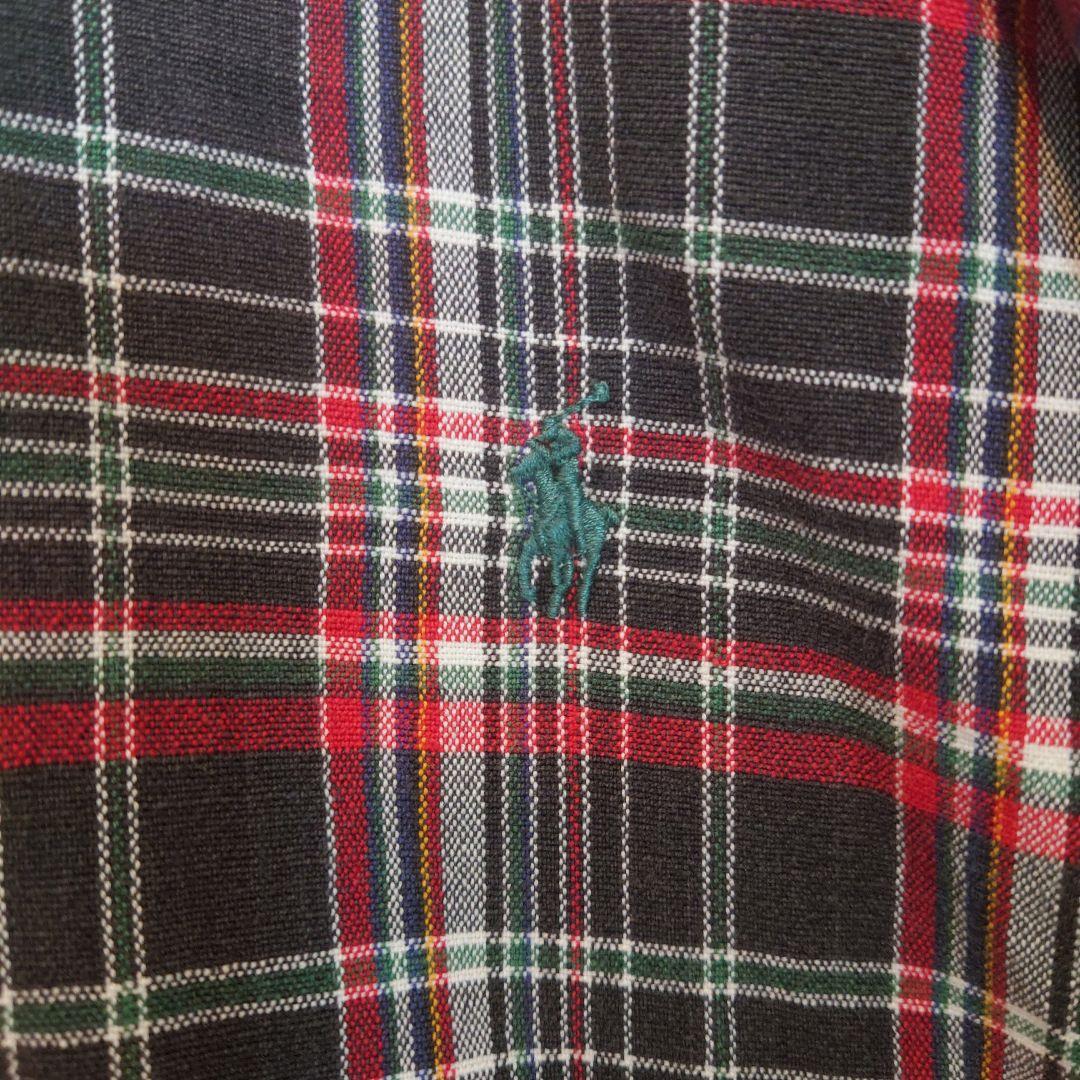 古着 90sラルフローレン ビッグシャツシリーズ 長袖シャツ 刺繍ロゴ ゆるダボ