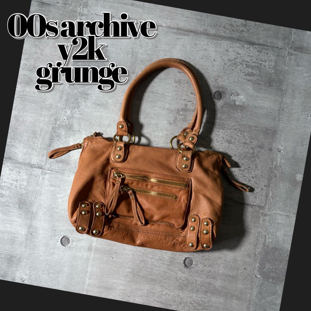 バッグ y2k grunge leather handbag 00s archive