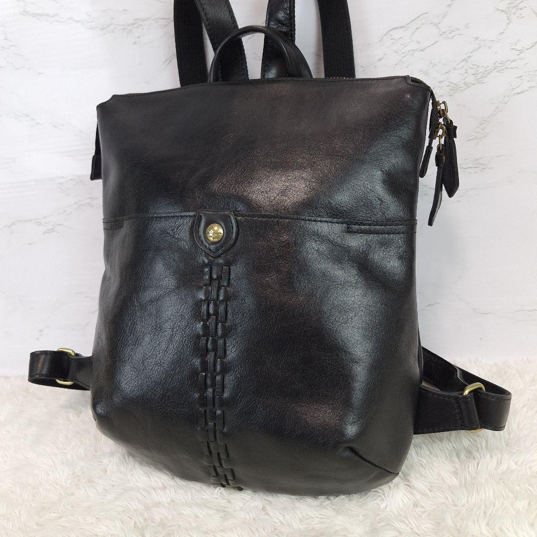 美品✨ダコタ　リュック　バックパック　レザー　黒　丸型 Dakota 最大40%☆7/25限定 ダコタ小物+選べるノベルティ付