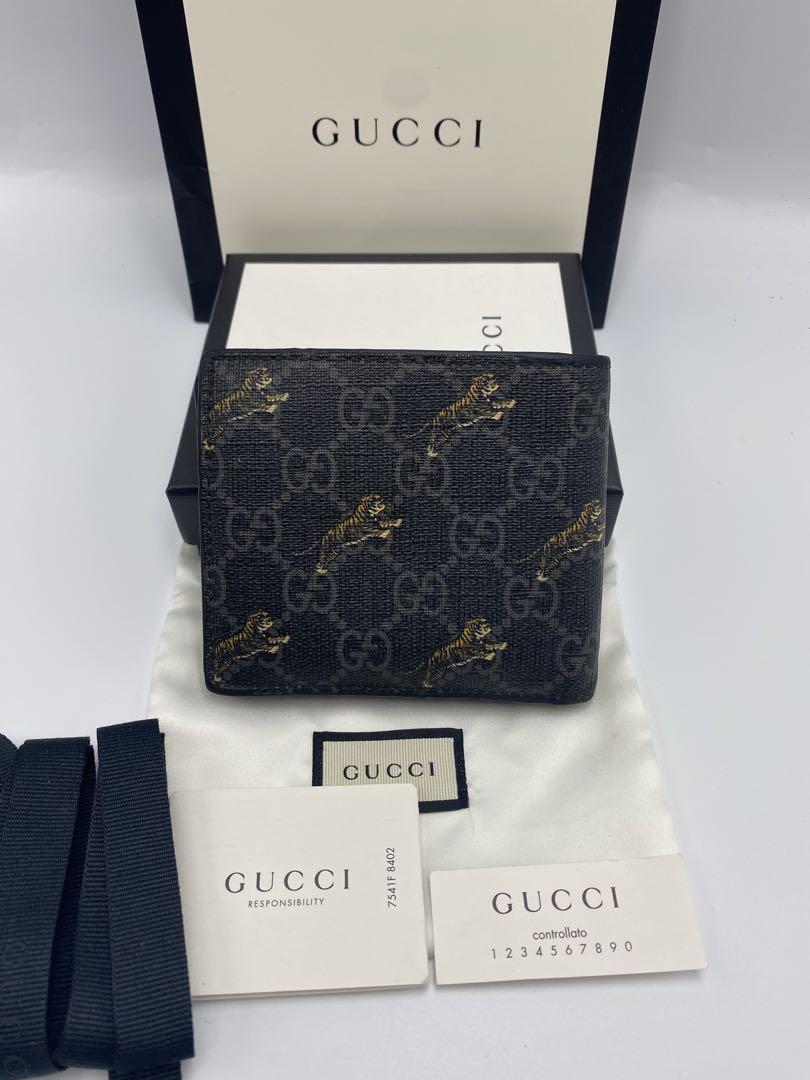 ☆GUCCI グッチ 二つ折り財布 GG スプリーム PVC タイガー