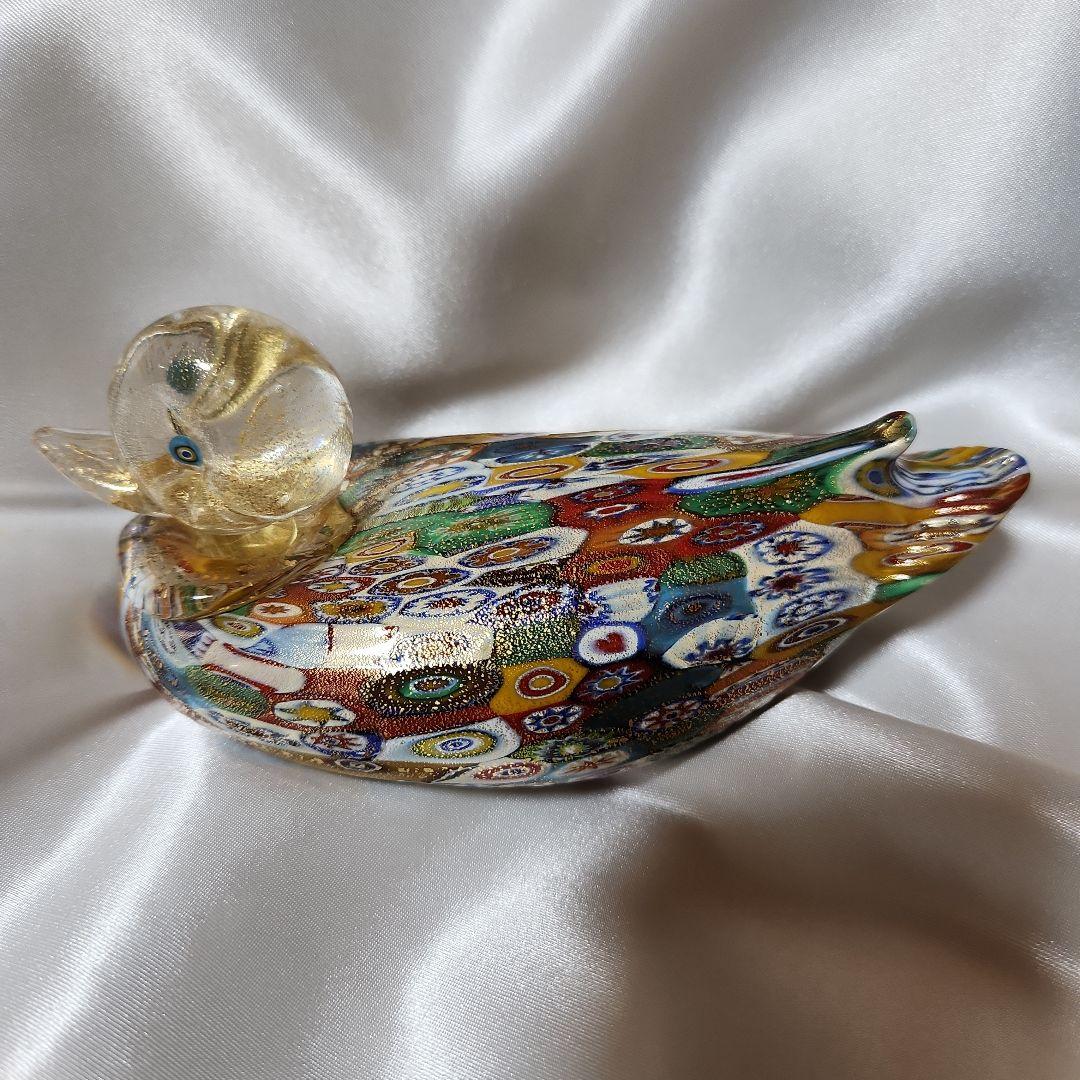 K*S様 ベネチアンガラス ミルフィオリ カルガモ ムラーノガラス 鳥 mura K*S様 ベネチアンガラス ミルフィオリ カルガモ ムラーノガラス