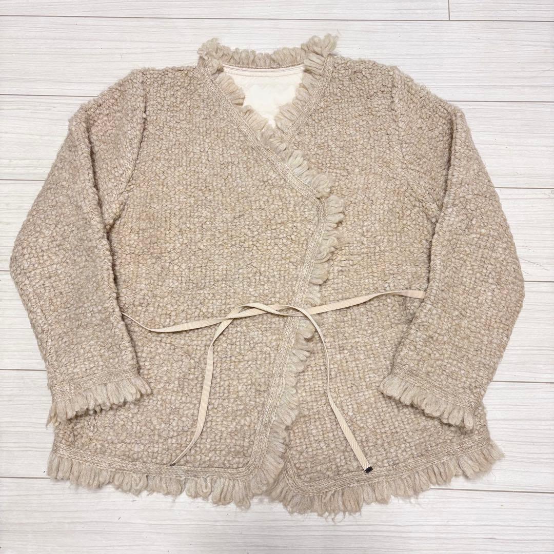 美品■HIROKO BIS ヒロコビズ■ループフリンジ デザインジャケット 13 美品■HIROKO BIS ヒロコビズ■ループフリンジ デザインジャケット 13
