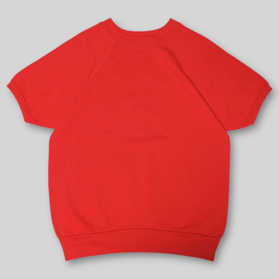 【残りわずか】 美品☆USA製☆L☆80s☆半袖 スウェット☆短丈☆レッド☆VINTAGE トップス